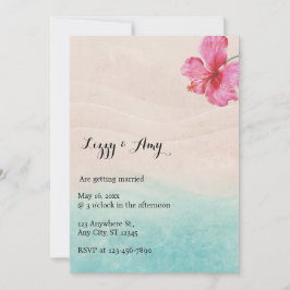 Invitación a la boda tropical de Hibiscus Beach