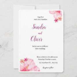 Invitación a la boda tropical de Hibiscus Beach