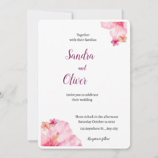 Invitación a la boda tropical de Hibiscus Beach