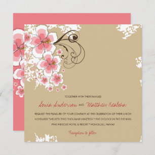 Invitación a la boda tropical de Hibiscus Luau Pin