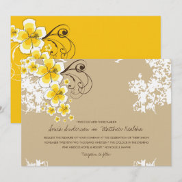 Invitación a la boda tropical de Hibiscus Yellow L