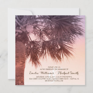 Invitación a la boda tropical de la Palm Tree Beac