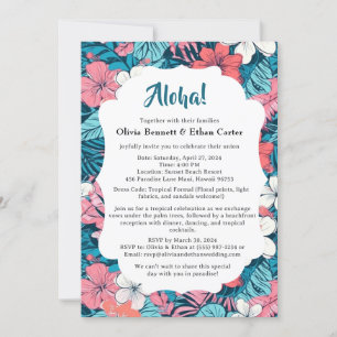Invitación a la boda tropical de las flores