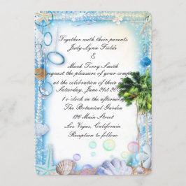 Invitación a la boda tropical de las playas