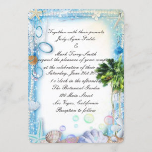 Invitación a la boda tropical de las playas
