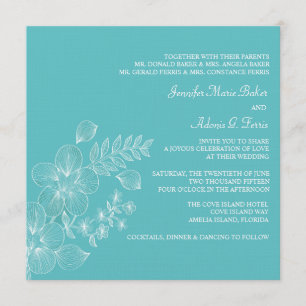 Invitación a la boda tropical de los hermanos