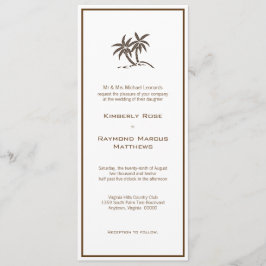 Invitación a la boda tropical de palmeras gemelas