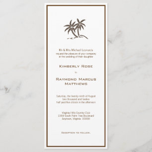 Invitación a la boda tropical de palmeras gemelas