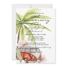 Invitación a la boda tropical del 50 aniversario