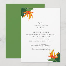 Invitación a la boda tropical del paraíso en la pl