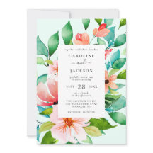 Invitación a la boda tropical floral