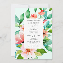 Invitación a la boda tropical floral
