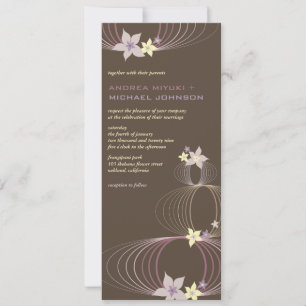 Invitación a la boda tropical frangipani púrpura