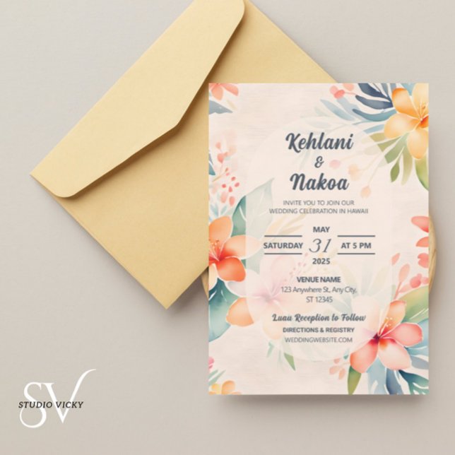 Invitación a la boda tropical - Magnético (Subido por el creador)