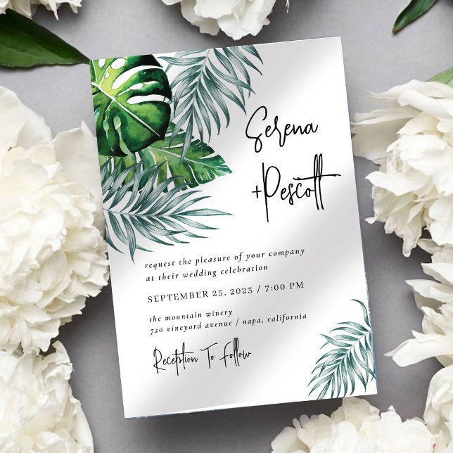 Invitación a la boda tropical mínima (Subido por el creador)