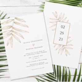 Invitación a la boda tropical minimalista