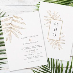 Invitación a la boda tropical minimalista
