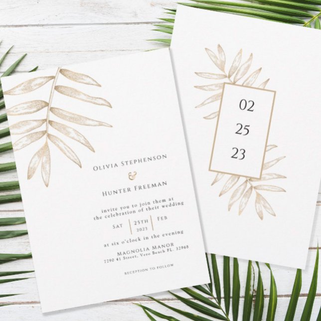 Invitación a la boda tropical minimalista (Subido por el creador)