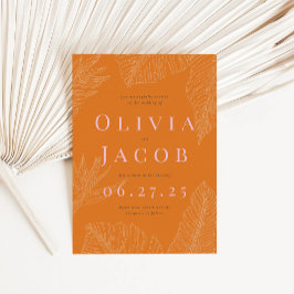 Invitación a la boda tropical moderna