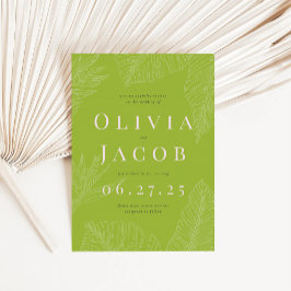 Invitación a la boda tropical moderna