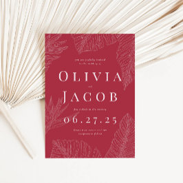 Invitación a la boda tropical moderna