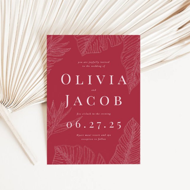 Invitación a la boda tropical moderna (Subido por el creador)