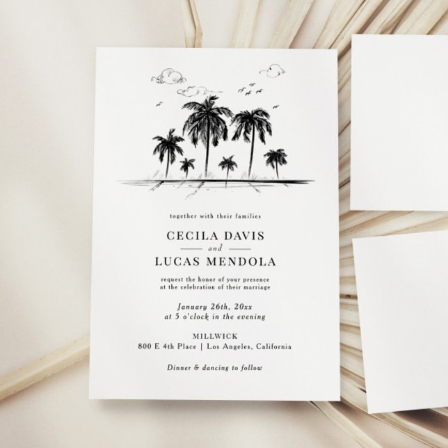 Invitación a la Boda Tropical Moderna (Subido por el creador)
