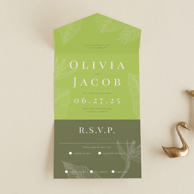 Invitación a la boda tropical moderna (Subido por el creador)