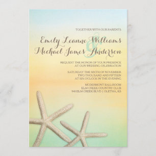 Invitación a la boda tropical Starfish Sunset Beac