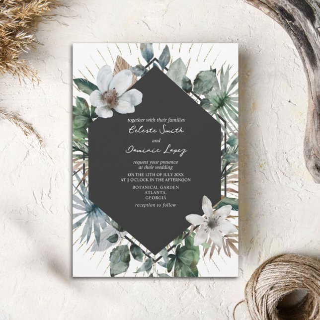 Invitación A La Boda Tropical Y Oro (Subido por el creador)
