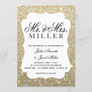 Invitación a la boda - Tu Purpurina de oro del día