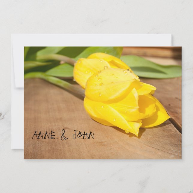 Invitación a la boda "Tulipán amarillo" (Anverso)