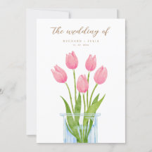 Invitación a la boda tulipán romana floral