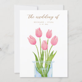 Invitación a la boda tulipán romana floral