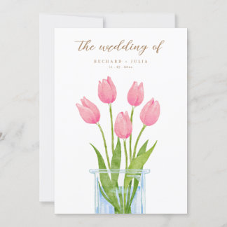 Invitación a la boda tulipán romana floral