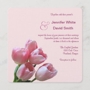 Invitación a la boda tulipán rosada de Bonito