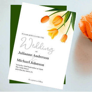 Invitación a la boda tulipana acuarela