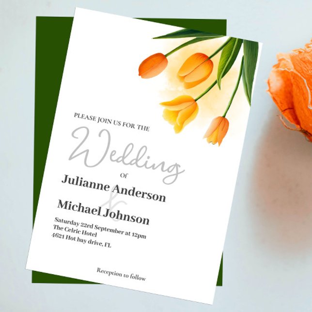 Invitación a la boda tulipana acuarela (Subido por el creador)