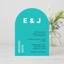 Invitación a la boda turquesa Aqua moderna