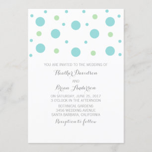 Invitación a la boda turquesa de Confetti verde