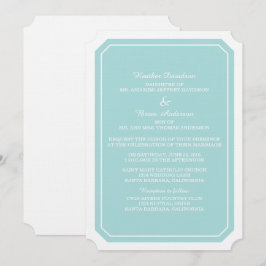 Invitación a la boda turquesa simple y elegante