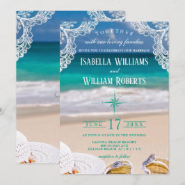Invitación a la Boda Turquesa Tropical Beach