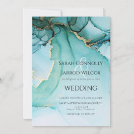 Invitación a la boda turquesa única