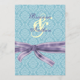 Invitación a la boda turquesa y morada