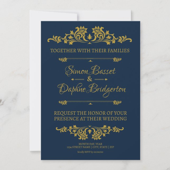 Invitación a la boda: Un asunto de oro (Anverso)