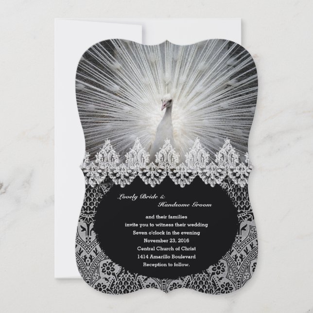 Invitación a la boda única de la luna de pavo real (Anverso)