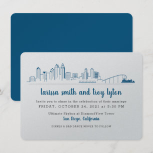 Invitación a la boda urbana moderna en San Diego