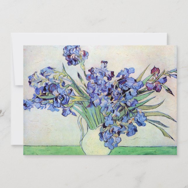 Invitación a la boda Van Gogh Irises (Anverso)