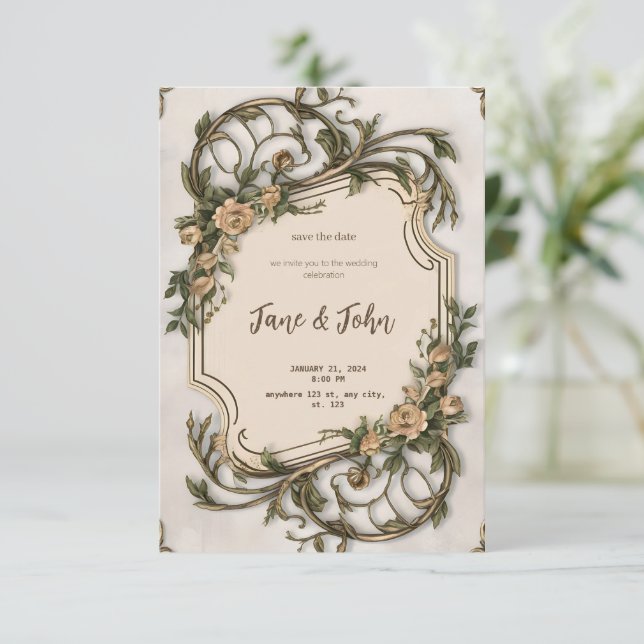 Invitación a la boda veneciana elegante [personali (Anverso de pie)