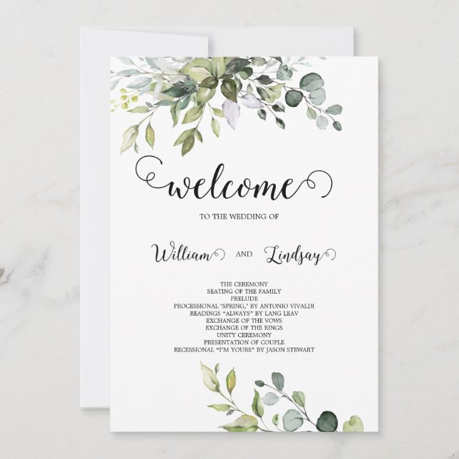 Invitación a la boda verde (Anverso)